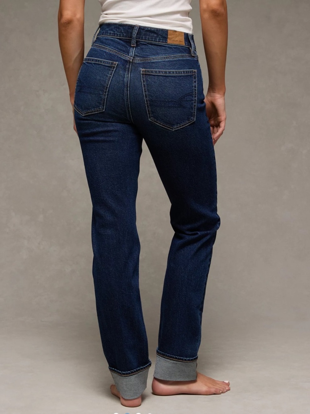 American Eagle Outfitters Dark Rinse Blue Straight Leg Jeans